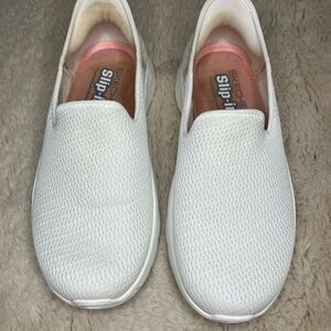 Skechers white Mesh Slip-On Shoes